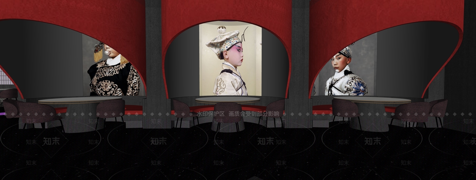 现代西餐厅SU模型下载【ID:1123560947】
