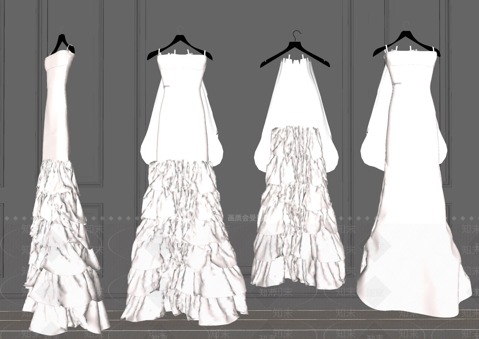 展示服装婚纱SU模型下载【ID:1123562869】