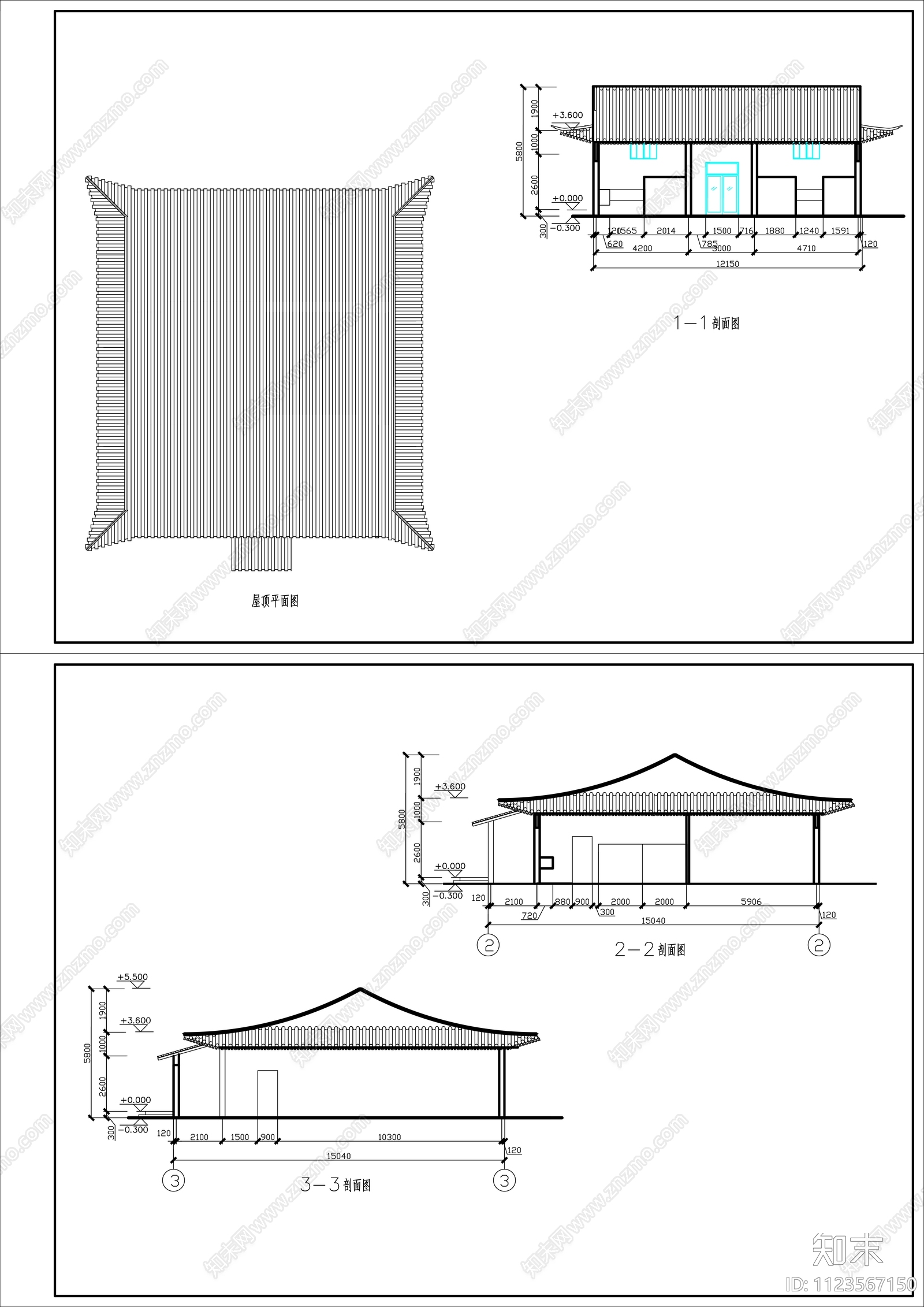 新中式仿古厕所施工图纸cad施工图下载【ID:1123567150】