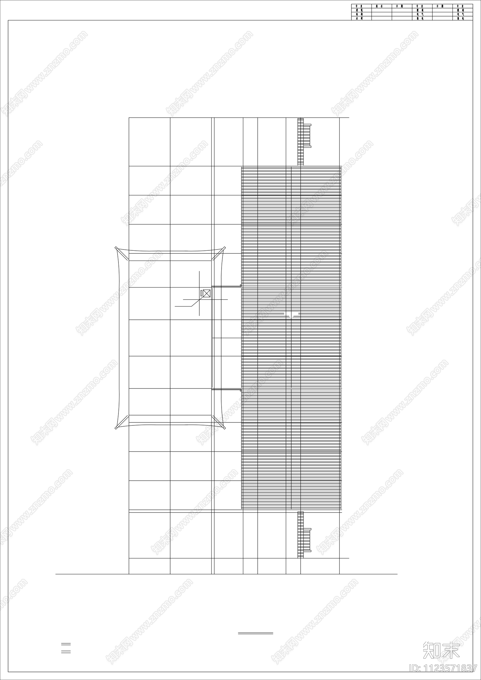 新中式客栈建筑cad施工图下载【ID:1123571837】