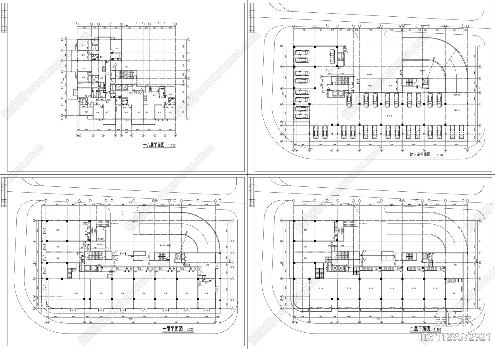 新中式公寓设计方案建筑cad施工图下载【ID:1123572321】