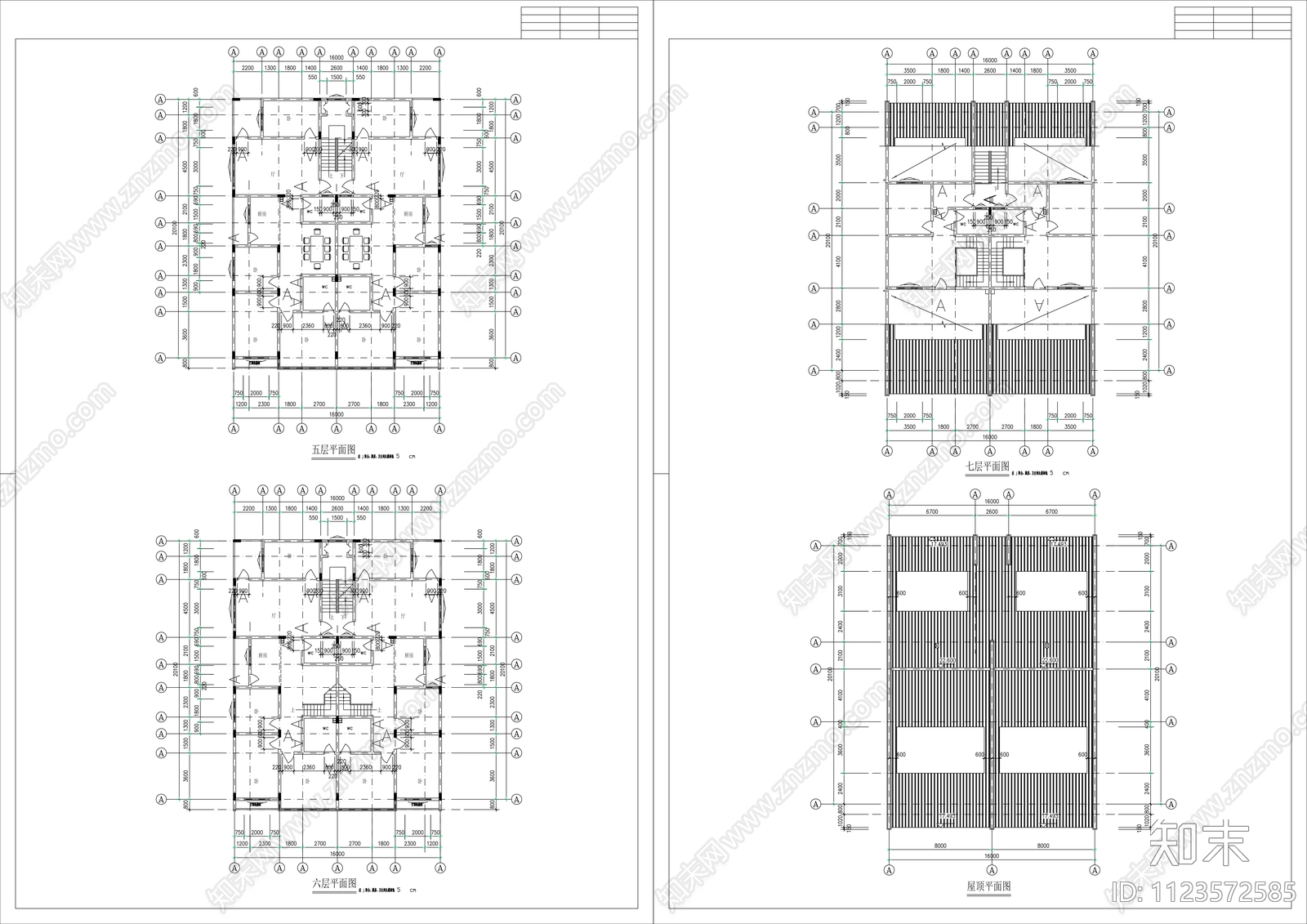 新中式商住建筑cad施工图下载【ID:1123572585】