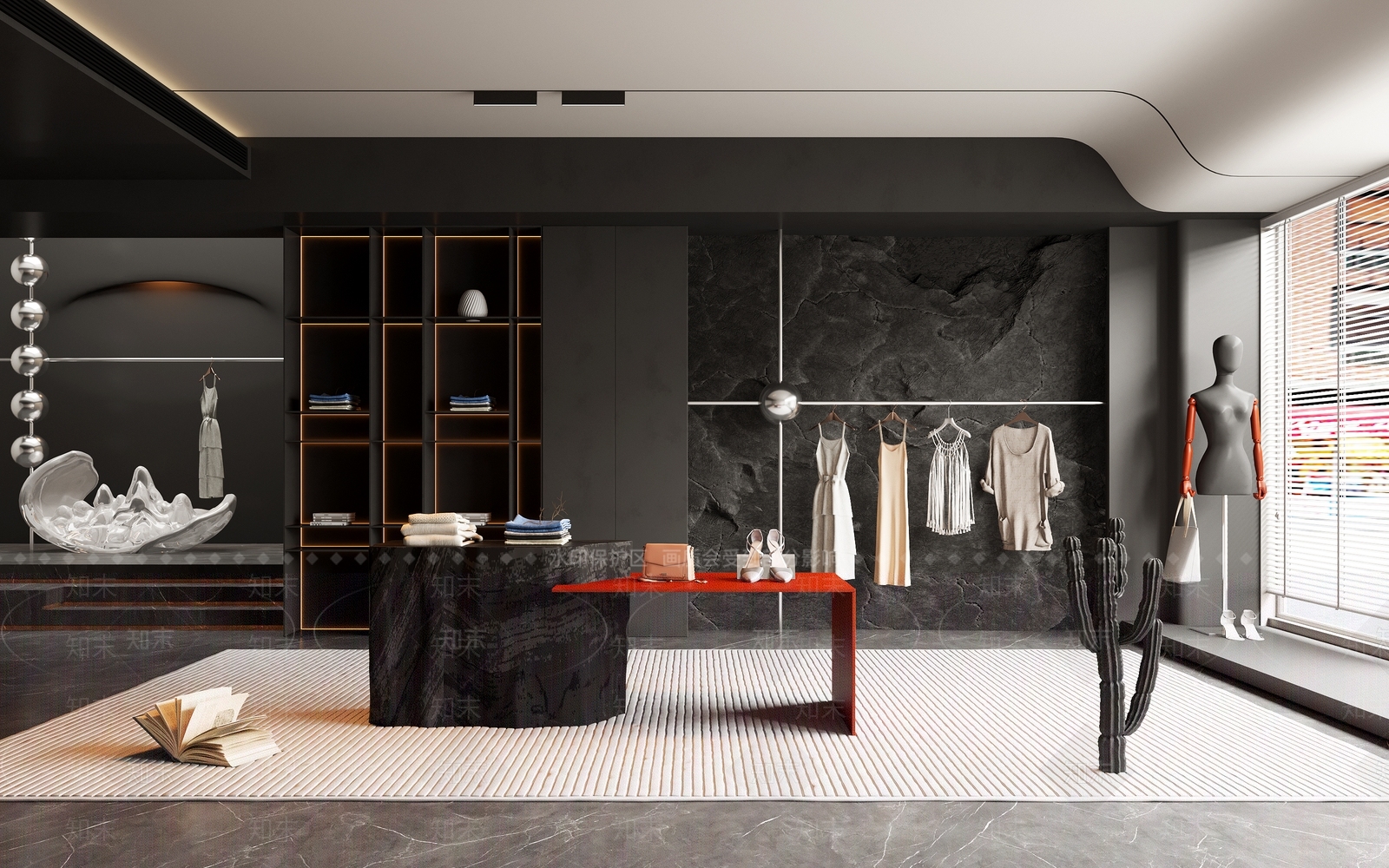 现代服装店SU模型下载【ID:1123576121】