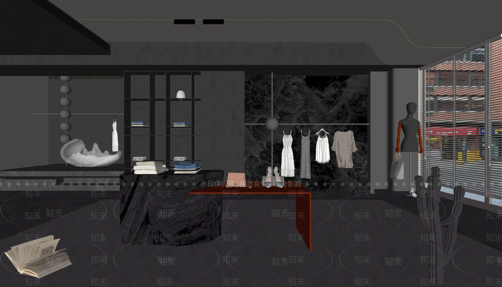 现代服装店SU模型下载【ID:1123576121】