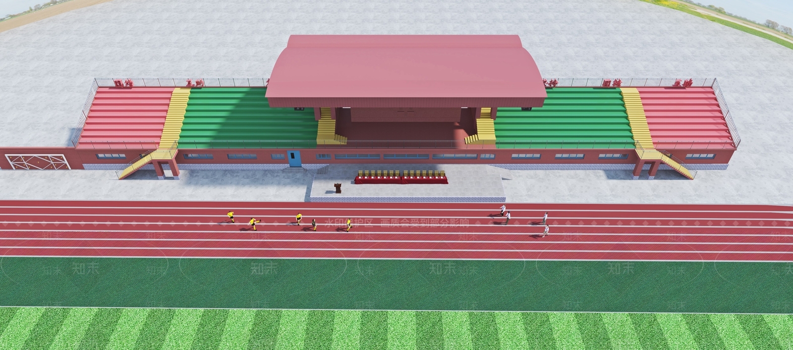 现代学校操场3D模型下载【ID:1123608524】