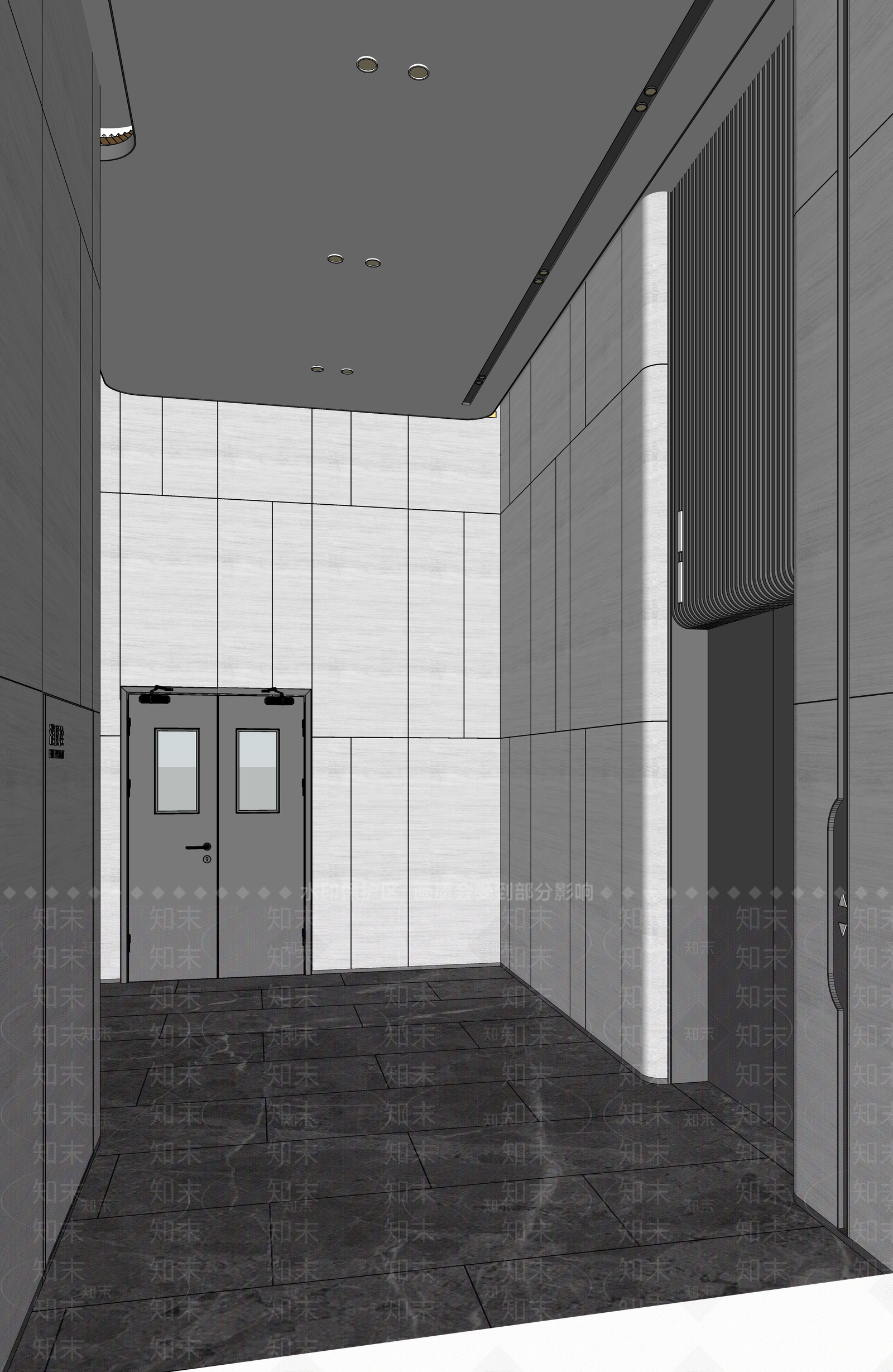 现代电梯厅SU模型下载【ID:1123578754】