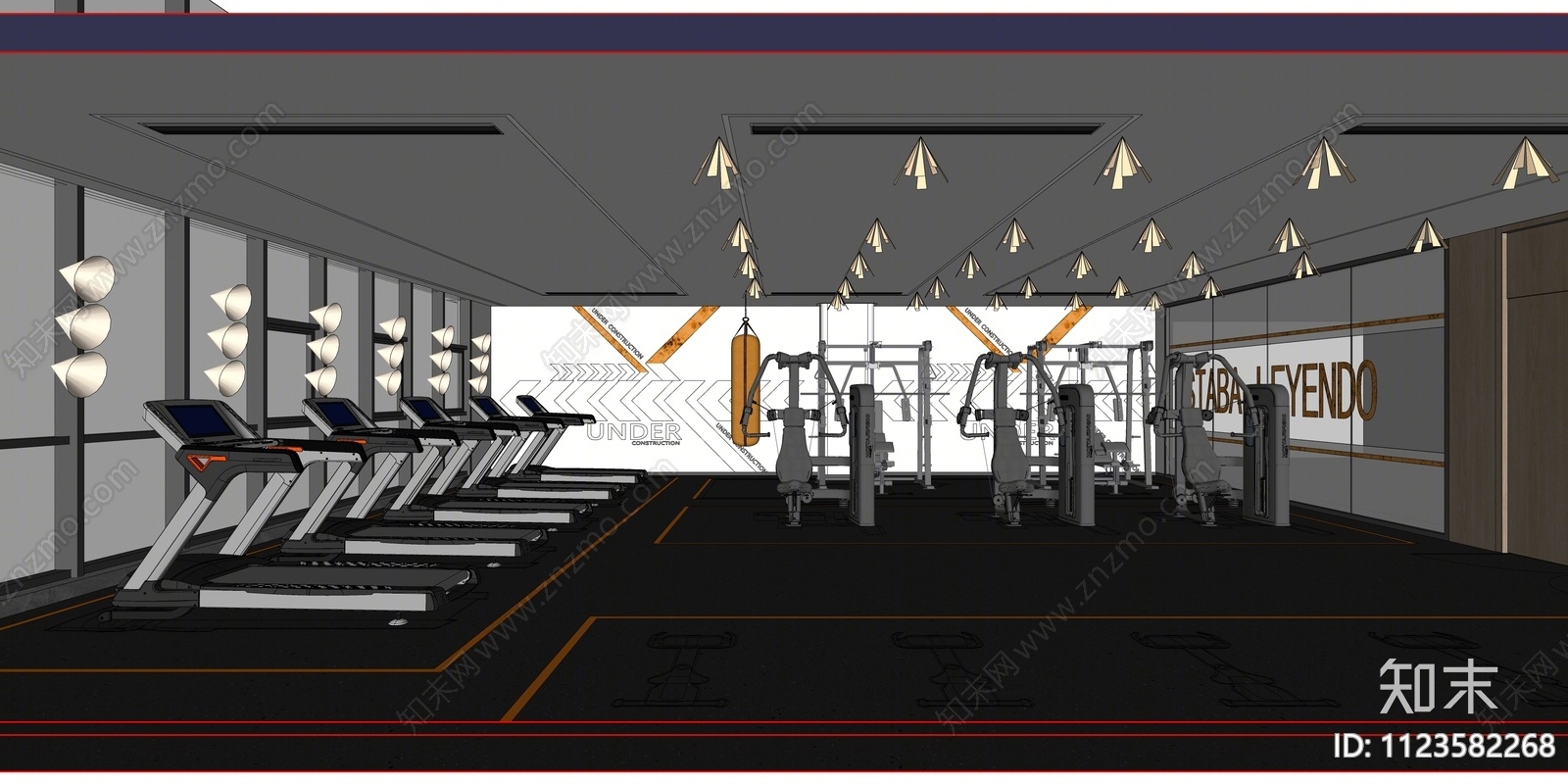 现代健身房SU模型下载【ID:1123582268】