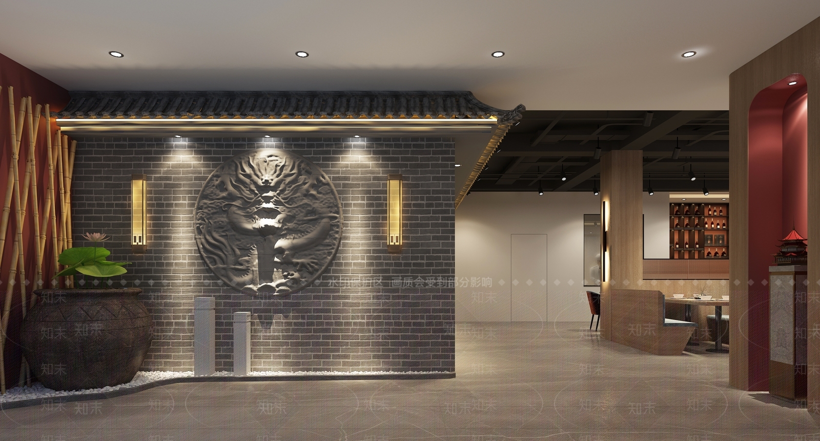 新中式中餐厅3D模型下载【ID:1123587327】_知末3d模型网
