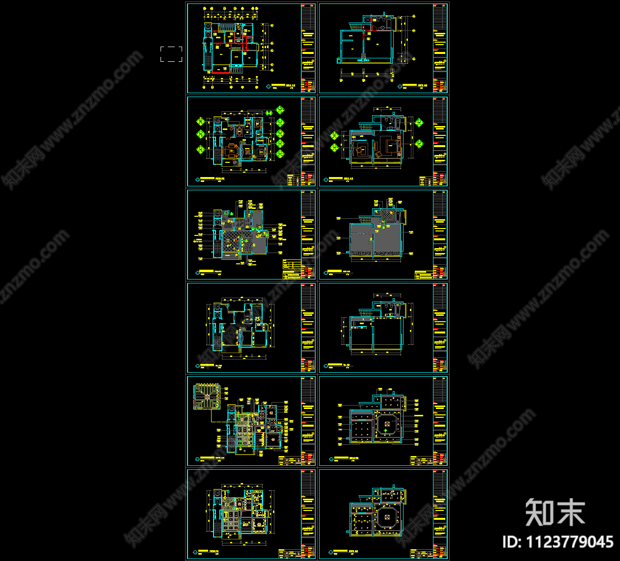 现代风格A1户型样板间cad施工图下载【ID:1123779045】