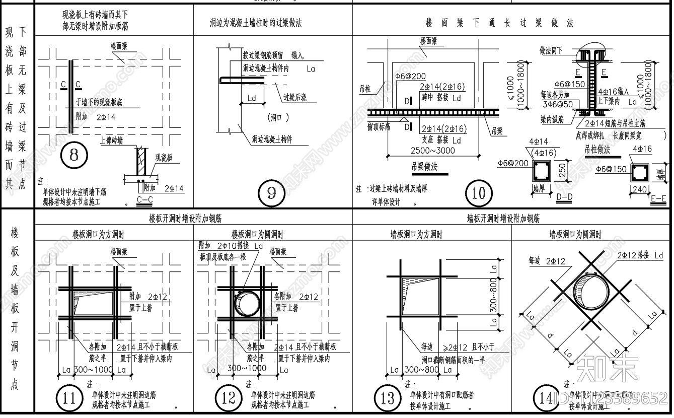 楼板开洞附加钢筋施工图下载【ID:1123589652】