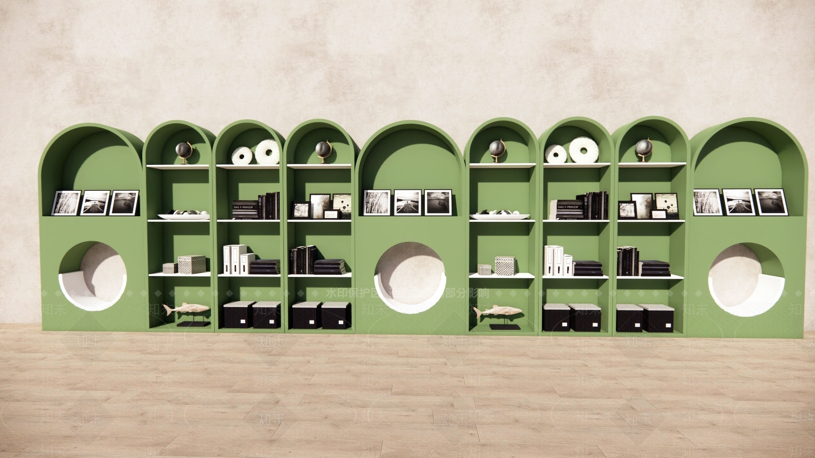 现代儿童书柜SU模型下载【ID:1123594826】