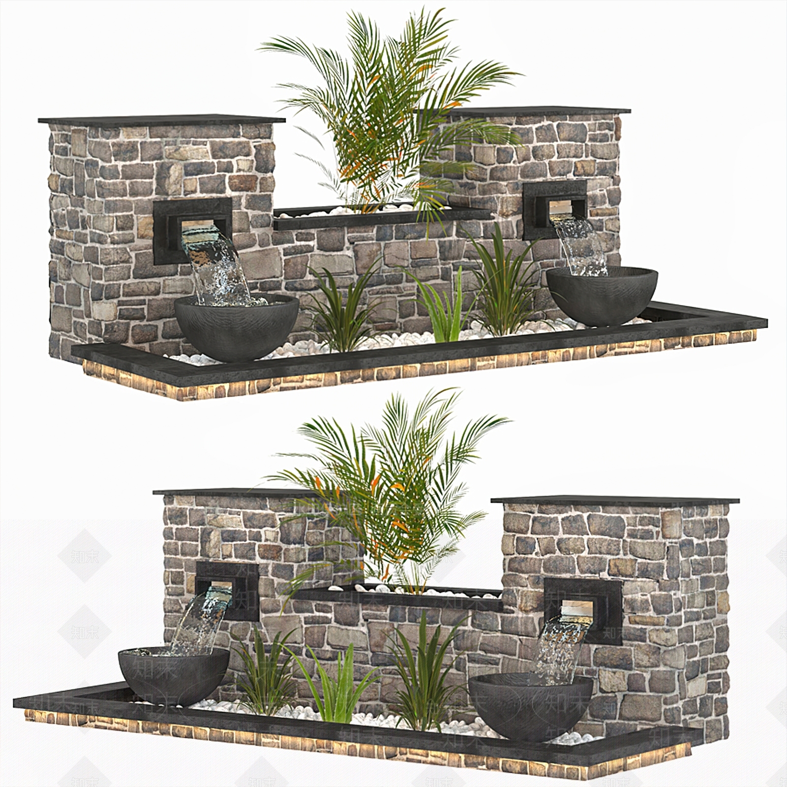 现代假山水景3D模型下载【ID:1132505862】