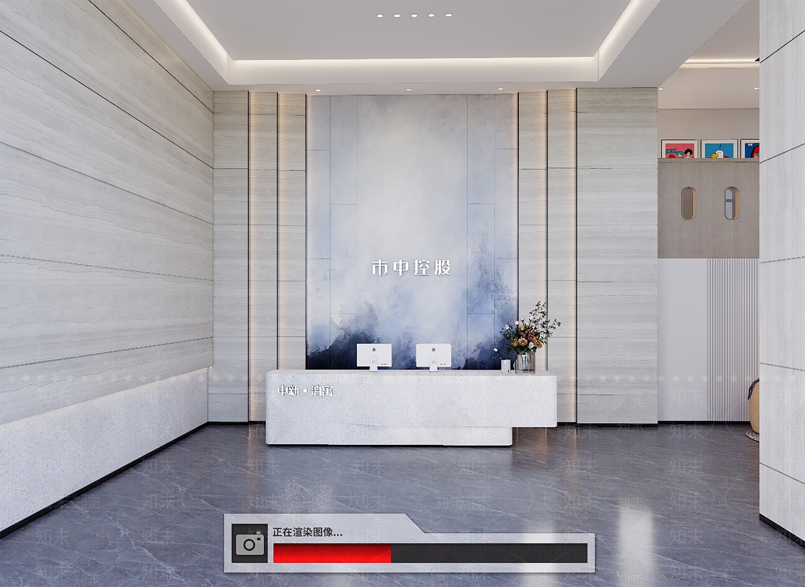 现代公寓前台SU模型下载【ID:1123872553】_知末su模型网