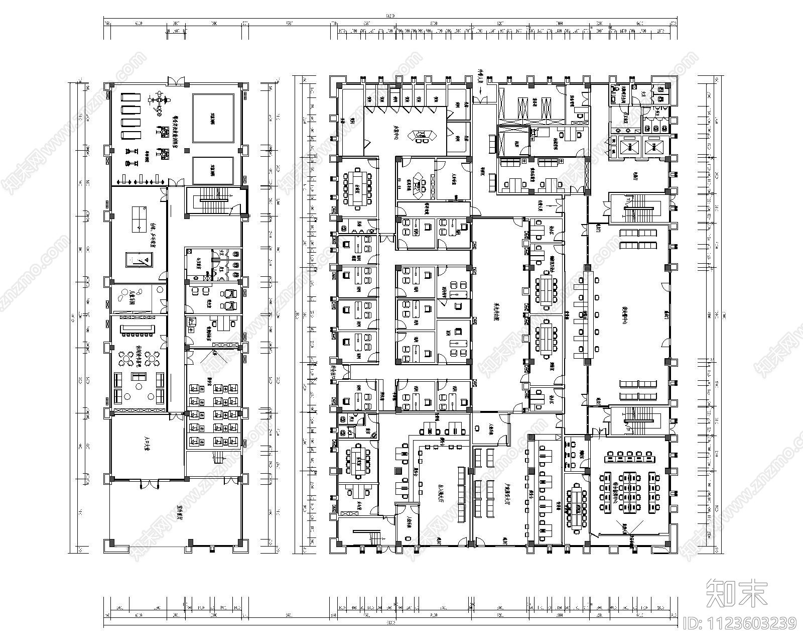 公安局大楼平面方案施工图下载【ID:1123603239】
