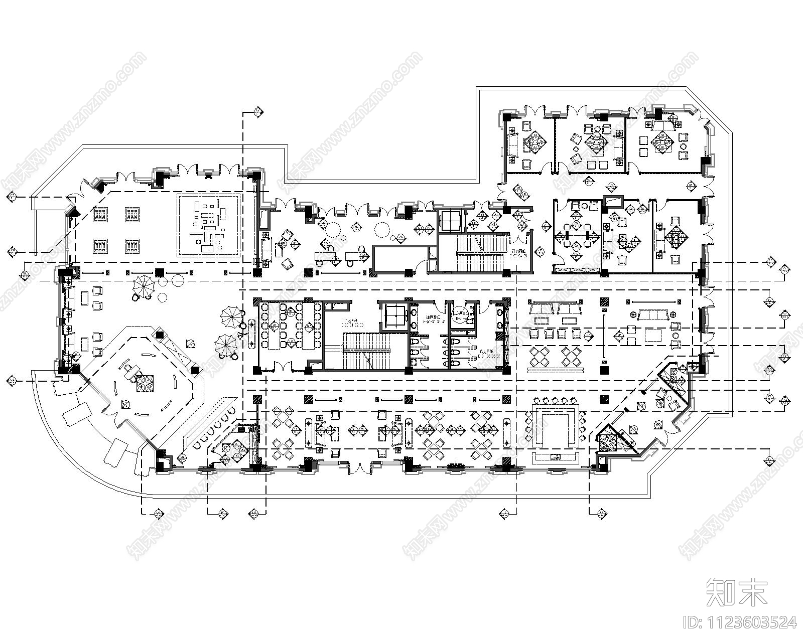 3000平欧式会所cad施工图下载【ID:1123603524】