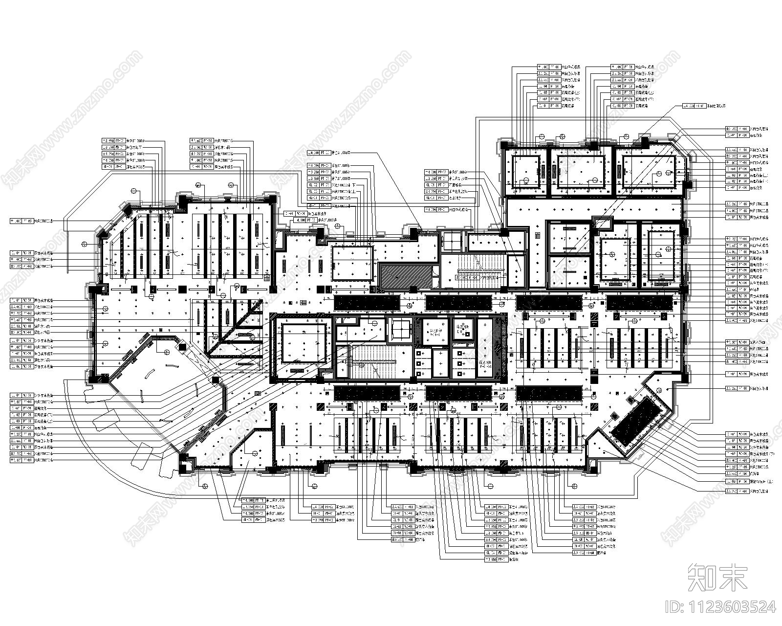 3000平欧式会所cad施工图下载【ID:1123603524】