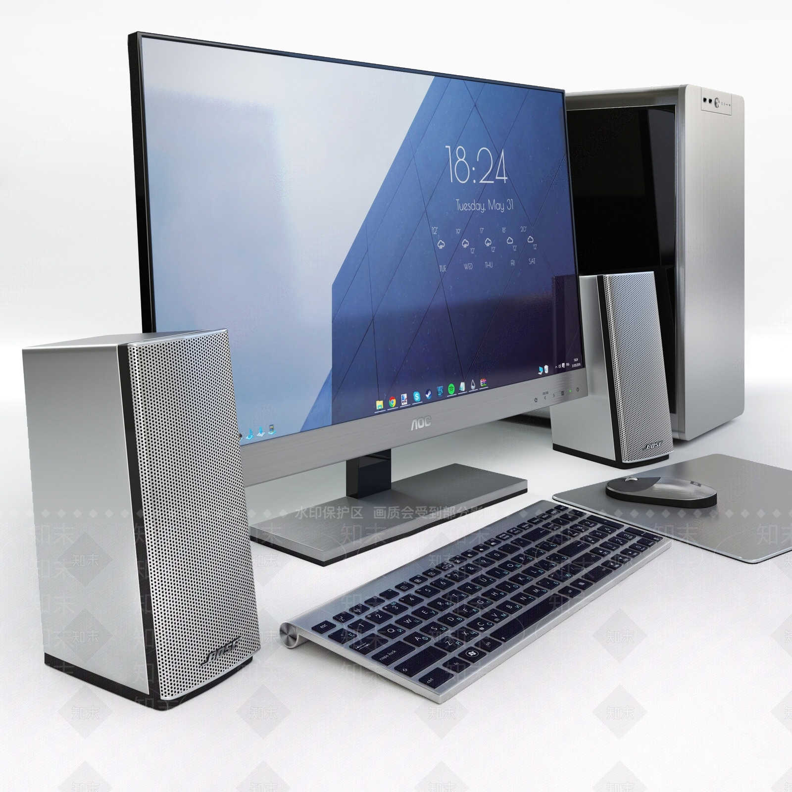 台式电脑SU模型下载【ID:1123606390】