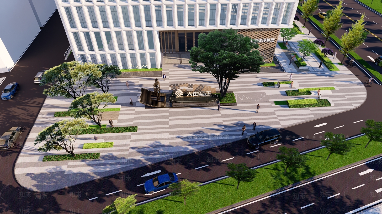 现代办公景观SU模型下载【ID:1123680178】