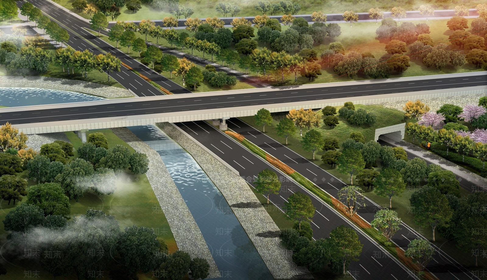 现代市政道路SU模型下载【ID:1123612911】