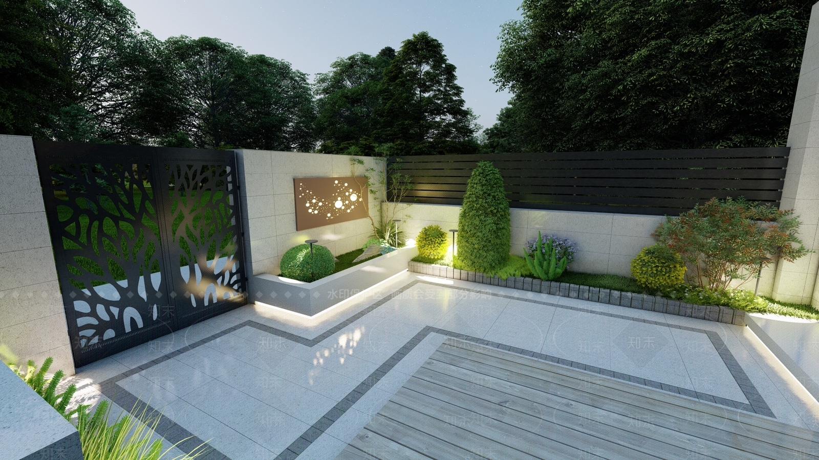 现代花园景观设计SU模型下载【ID:1123613140】