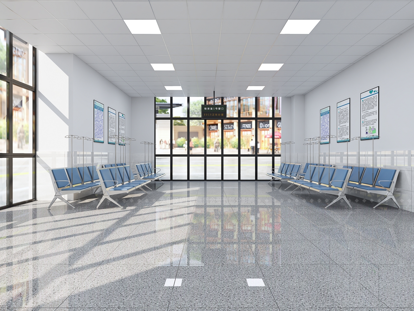 现代医院输液大厅3D模型下载【ID:1123615837】