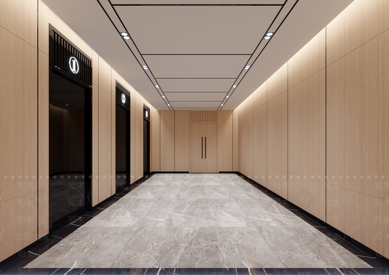 现代电梯厅3D模型下载【ID:1123616012】