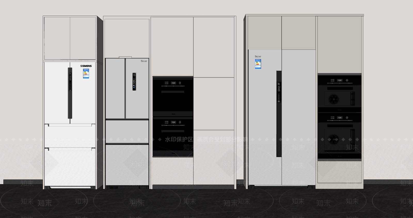 现代橱柜SU模型下载【ID:1123620328】
