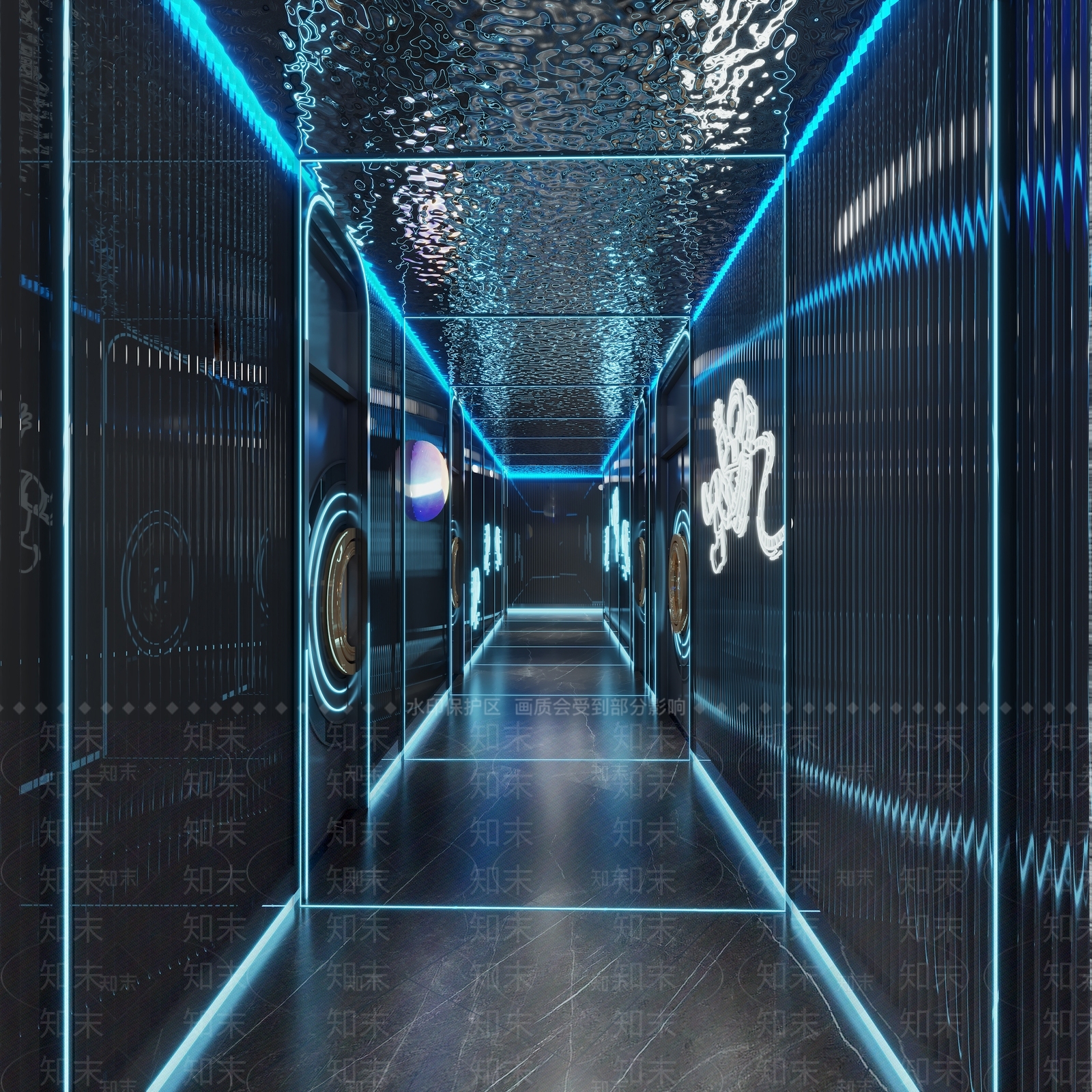 现代KTV走道3D模型下载【ID:1123629665】