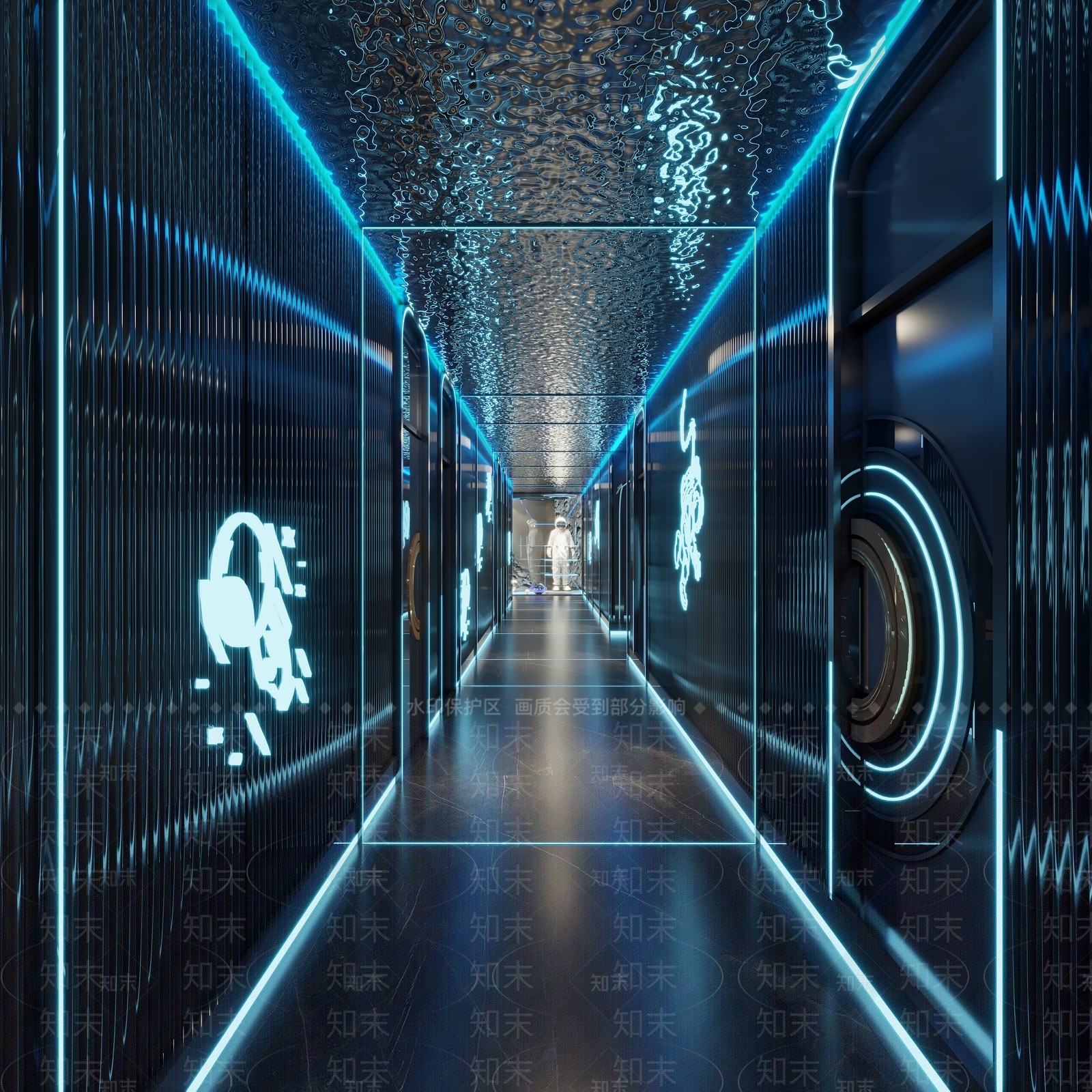 现代KTV走道3D模型下载【ID:1123629665】