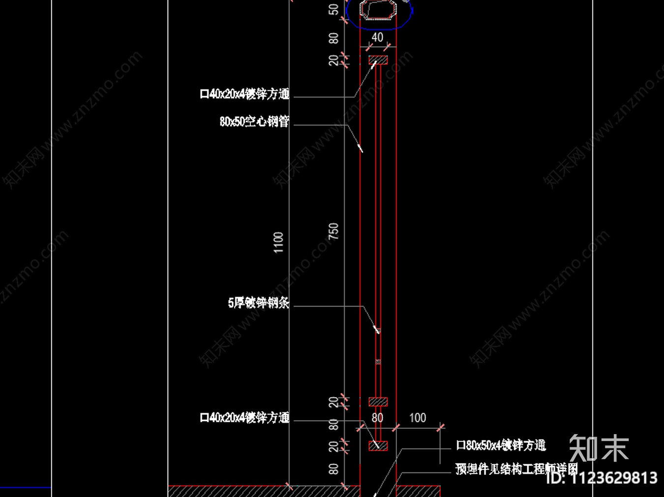 欧式铁艺栏杆cad施工图下载【ID:1123629813】