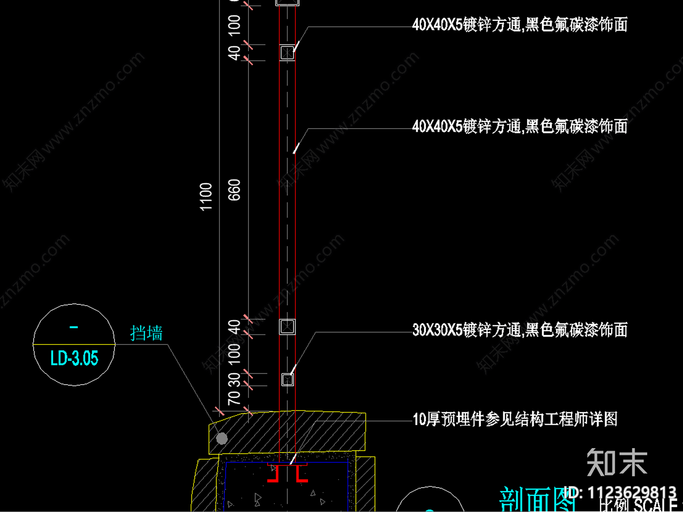 欧式铁艺栏杆cad施工图下载【ID:1123629813】