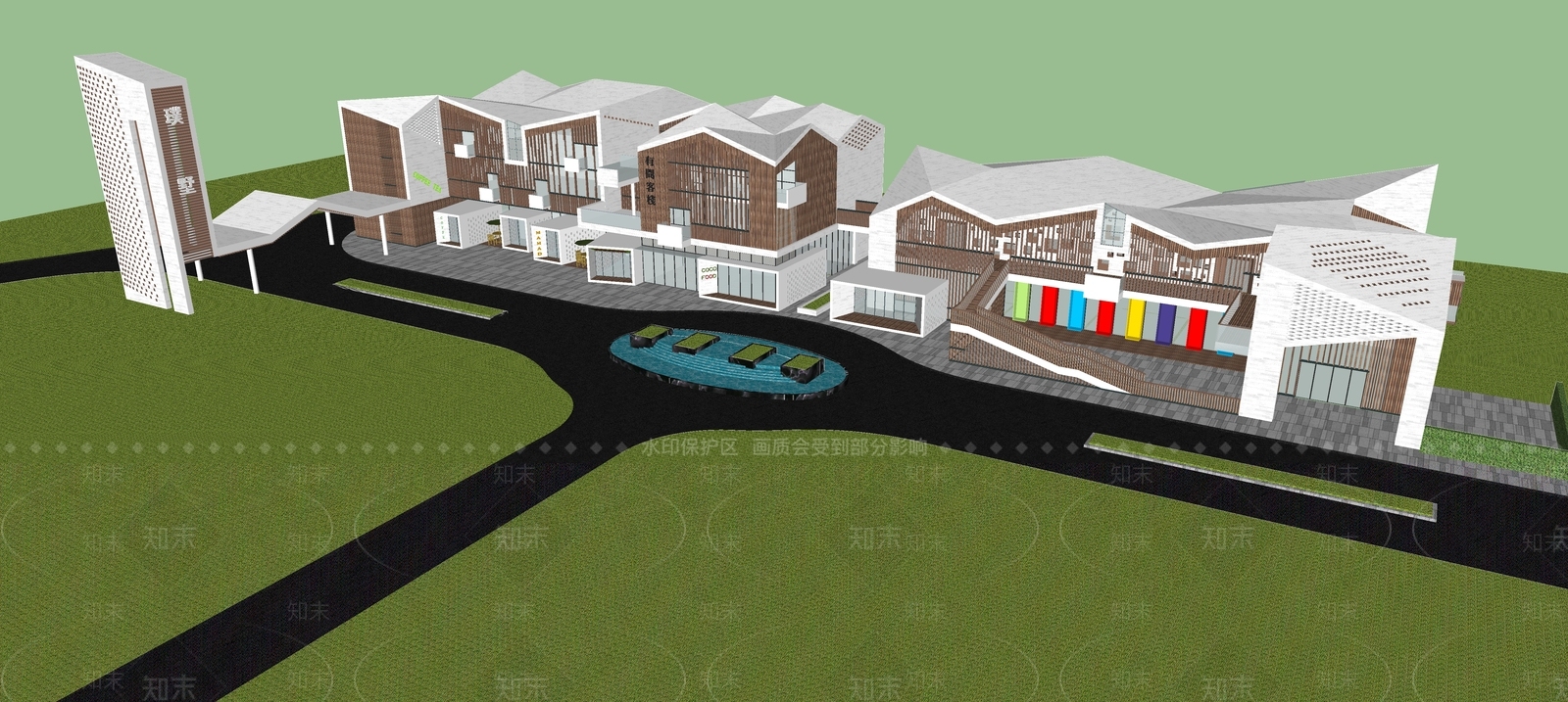 现代名宿建筑SU模型下载【ID:1123631264】