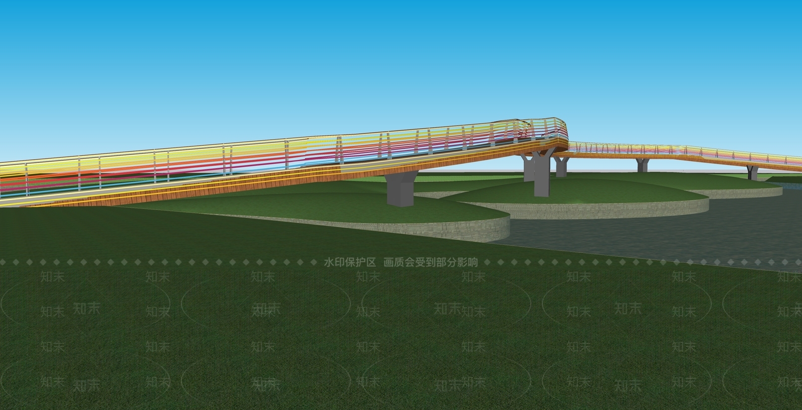 现代滨水景观SU模型下载【ID:1123632751】