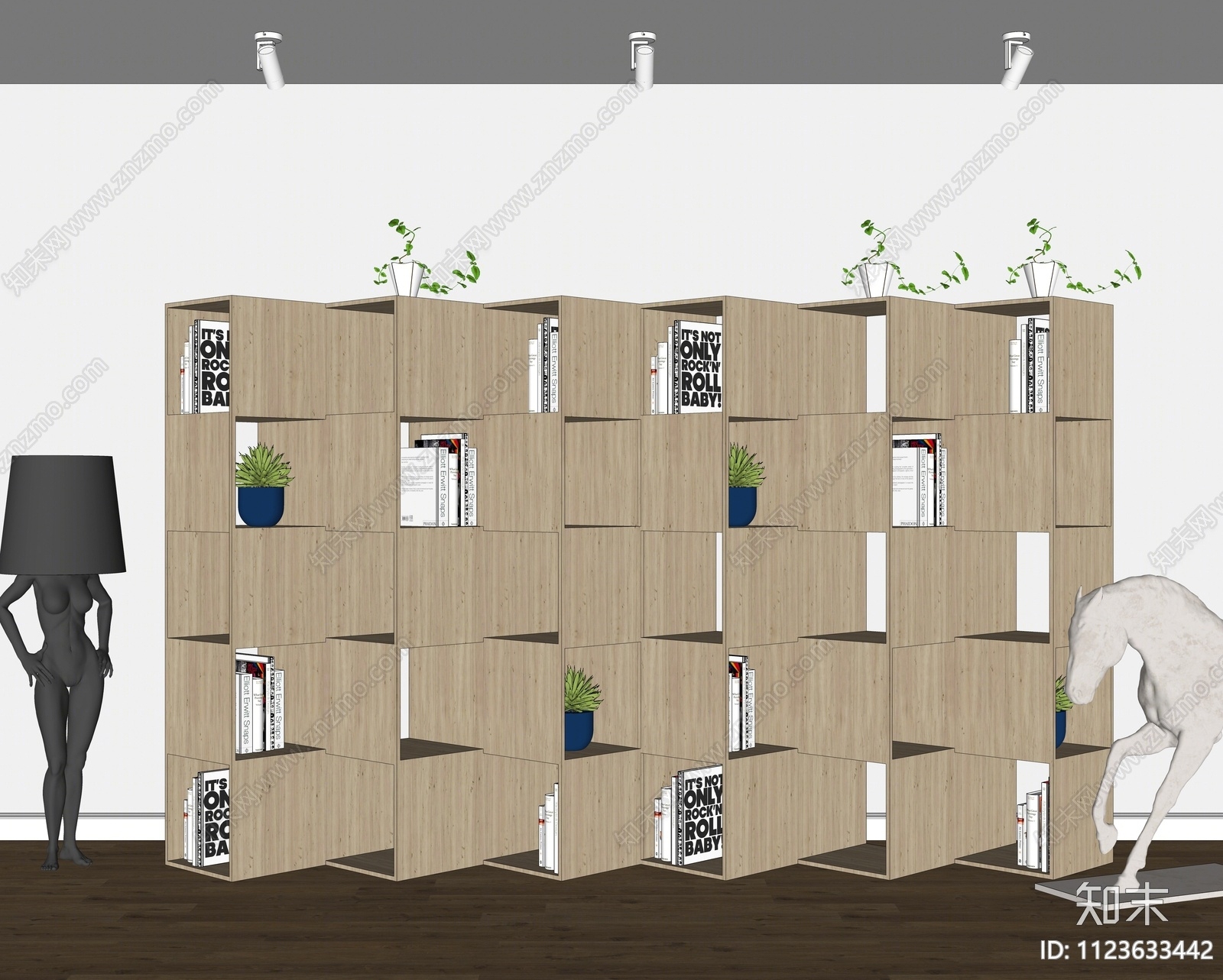 北欧创意书架SU模型下载【ID:1123633442】