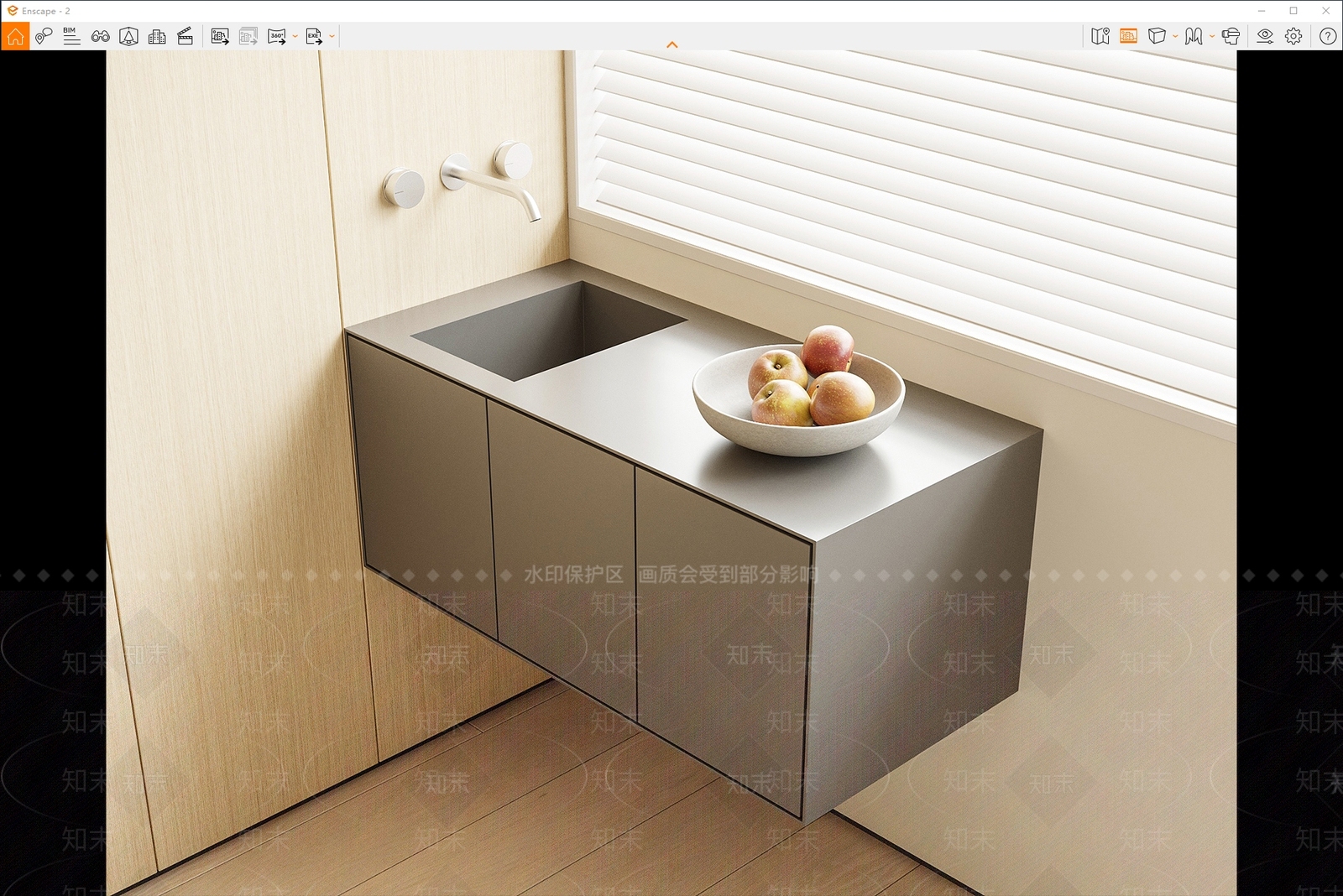 现代洗手台SU模型下载【ID:1123633615】