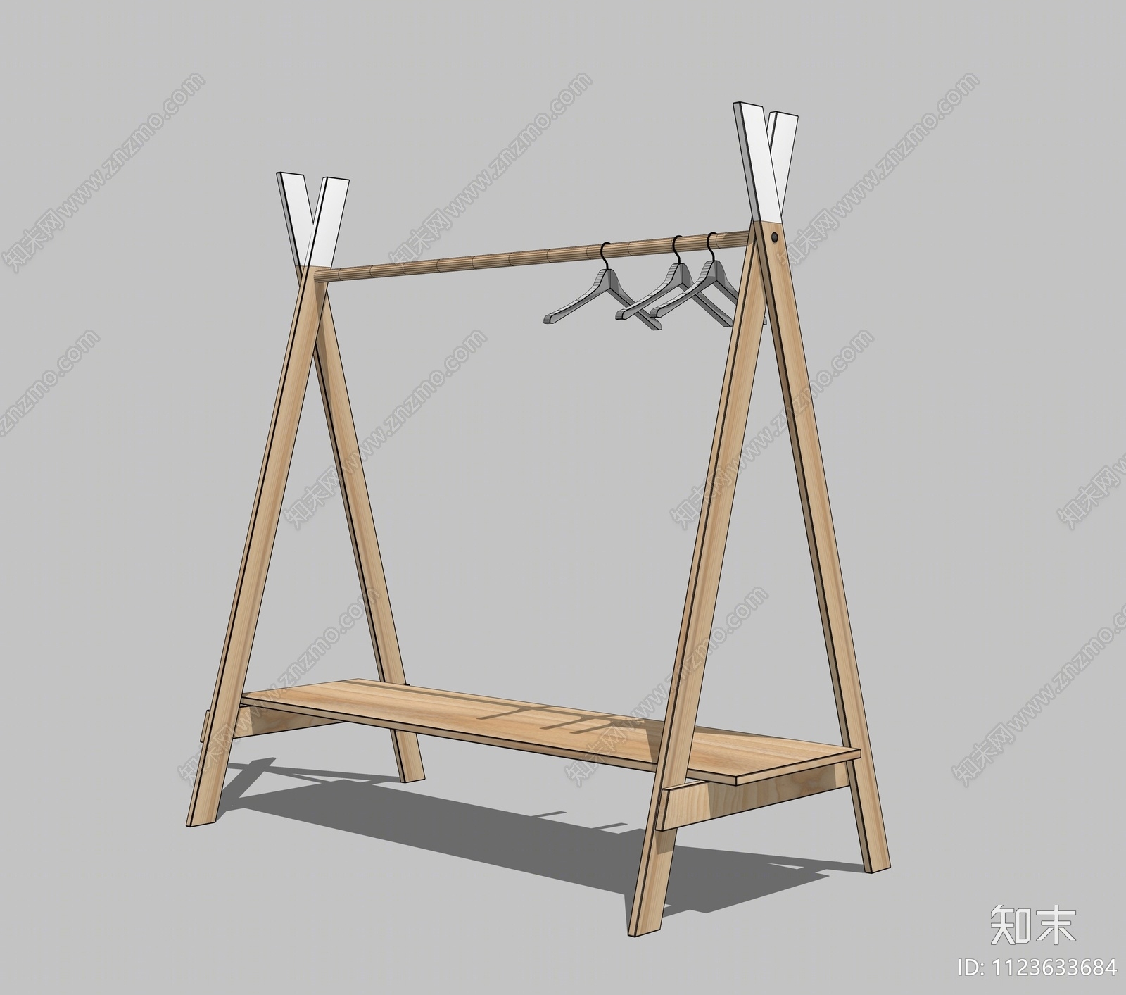 北欧风格落地挂衣架SU模型下载【ID:1123633684】