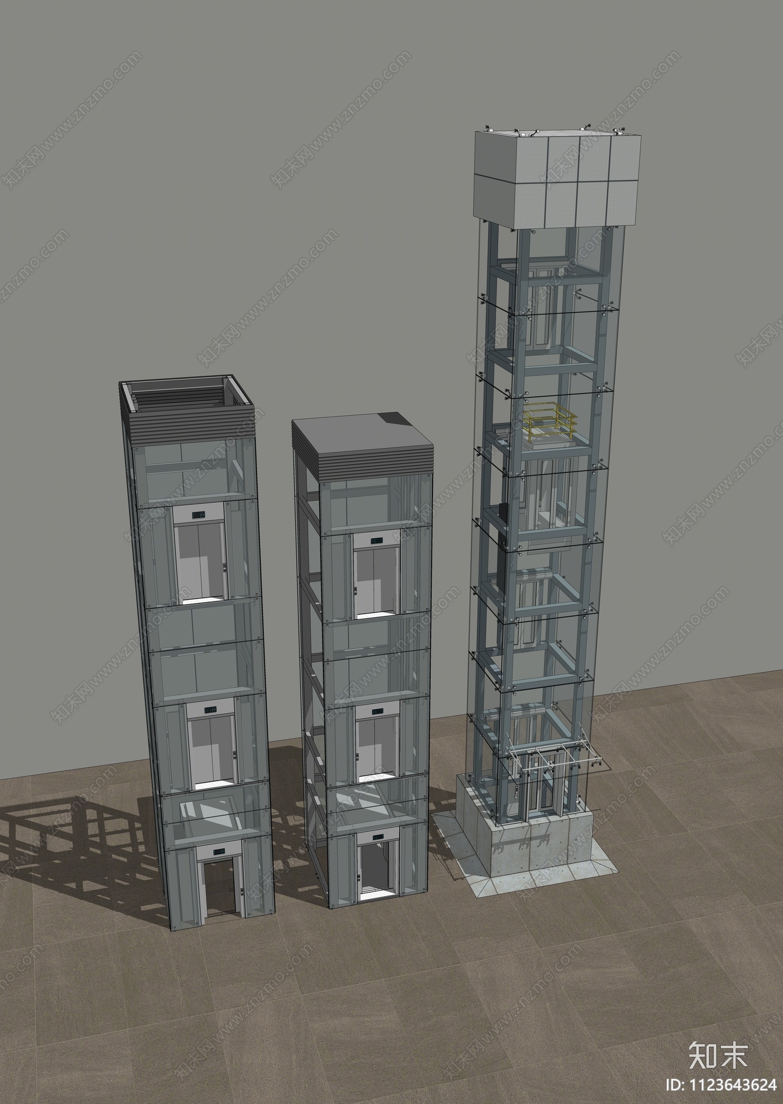 现代观光电梯SU模型下载【ID:1123643624】