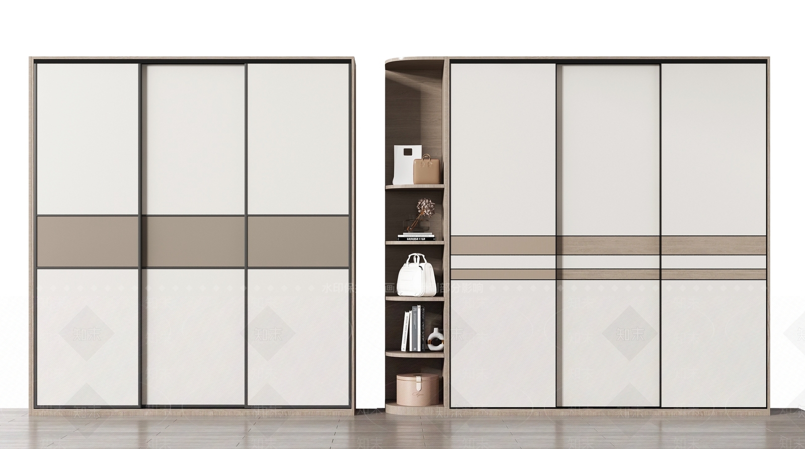 现代推拉门衣柜SU模型下载【ID:1123648637】
