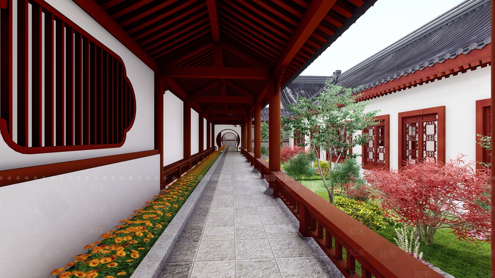 中式四合院SU模型下载【ID:1123650614】