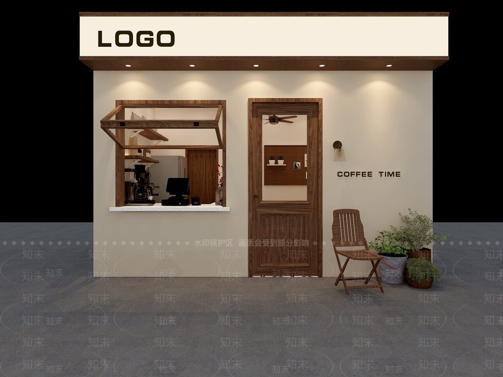 现代奶茶店3D模型下载【ID:1123650823】