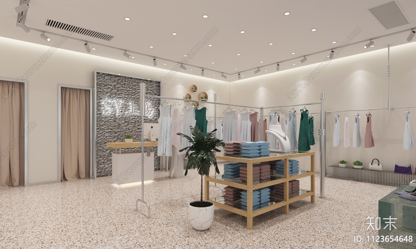 现代服装店3D模型下载【ID:1123654648】