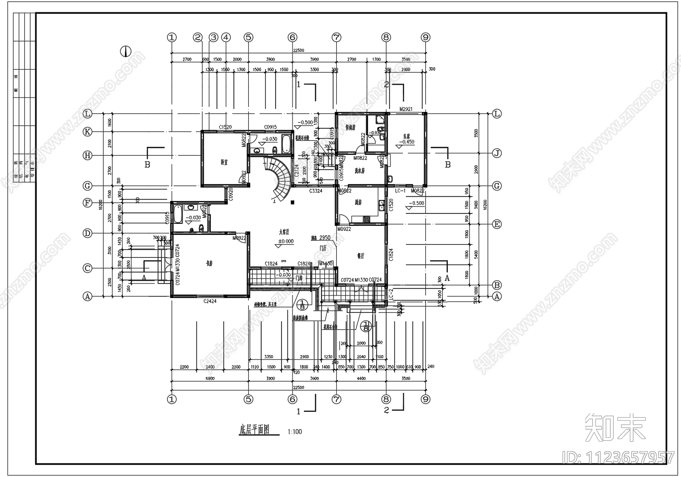 苏式江南二层别墅建筑施工图下载【ID:1123657957】