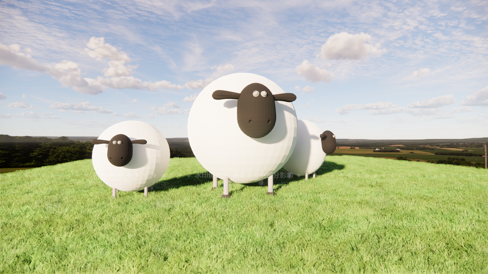 现代肖恩羊雕塑SU模型下载【ID:1123667568】