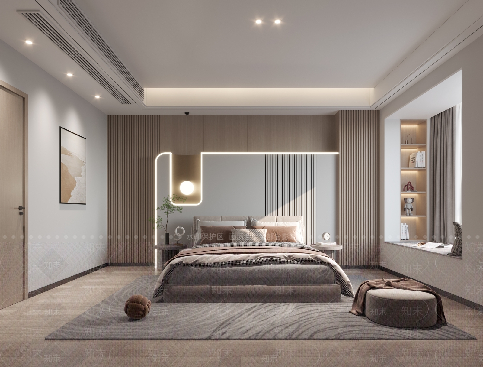 现代家居卧室CG模型下载【ID:1123671116】_知末3d模型网