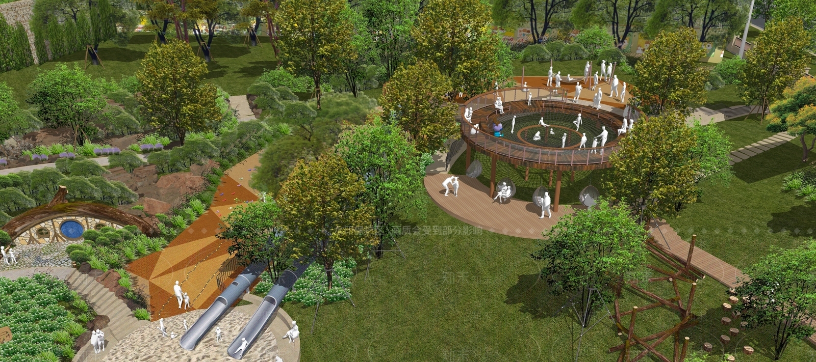 现代公园景观SU模型下载【ID:1123673249】