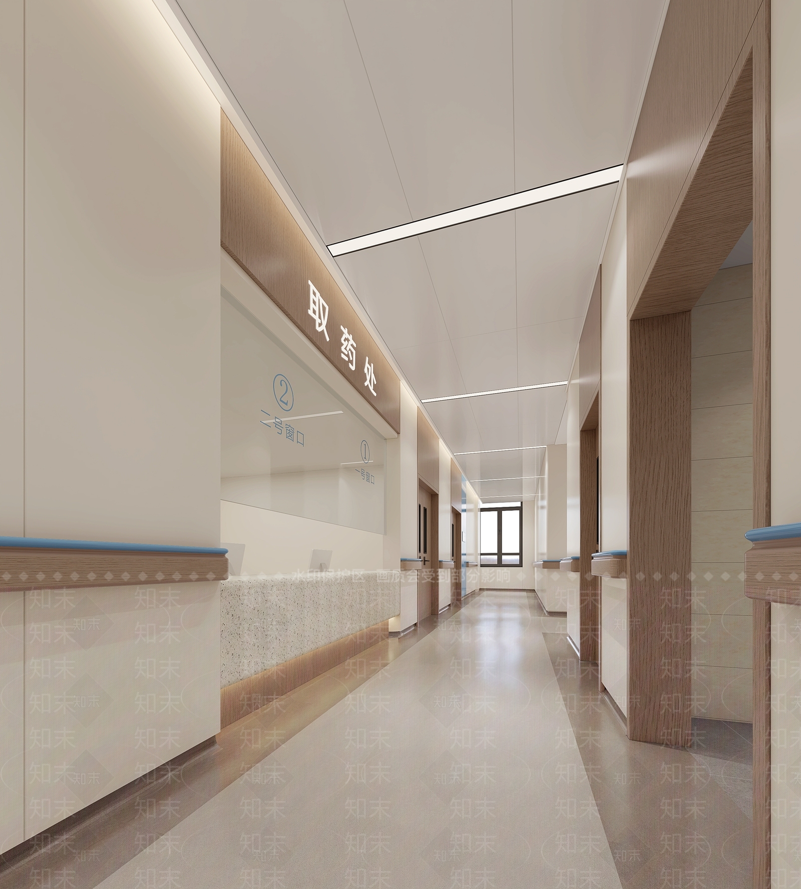 现代医院走廊3D模型下载【ID:1123674878】