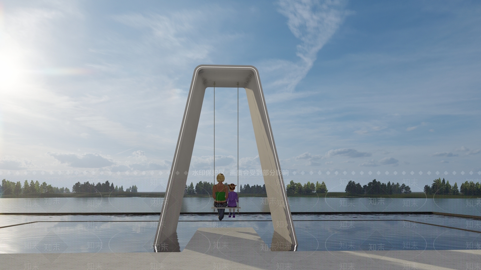 现代户外秋千SU模型下载【ID:1123745776】