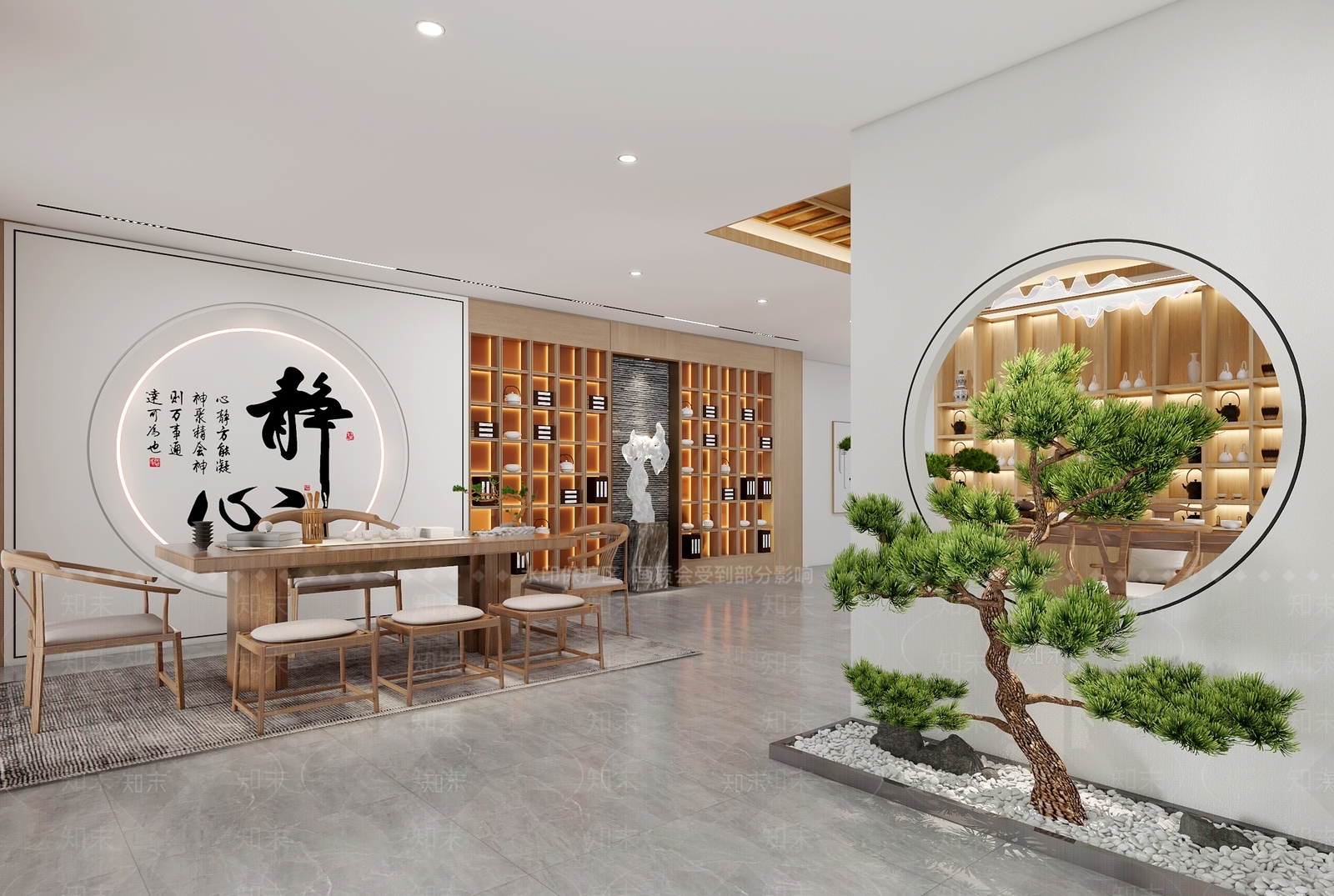 新中式茶馆3D模型下载【ID:1123679127】_知末3d模型网