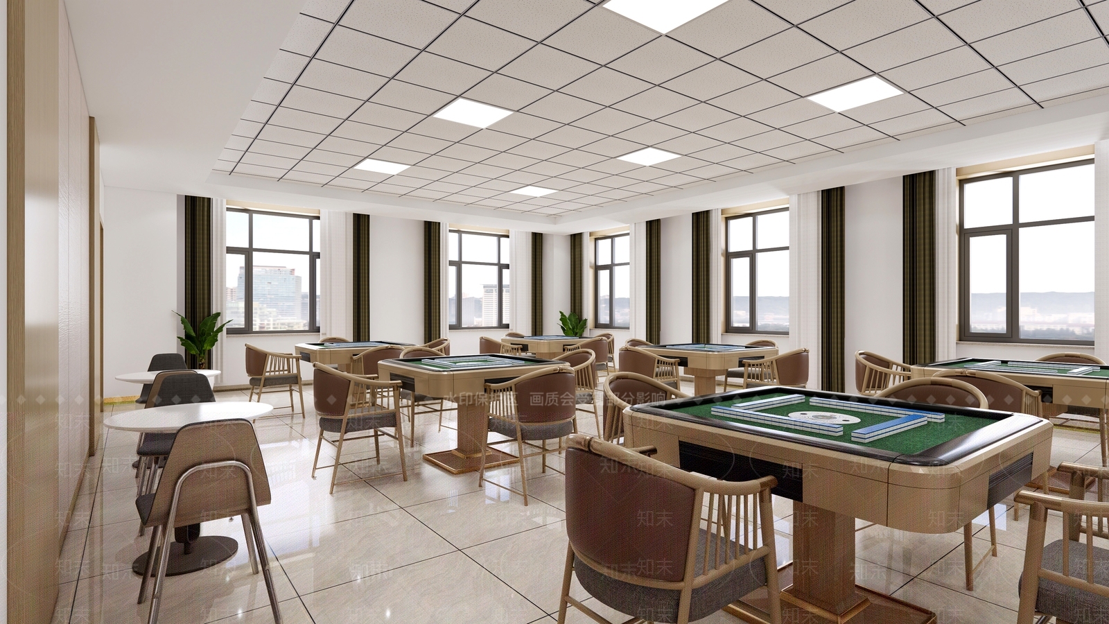 现代棋牌室SU模型下载【ID:1123679330】