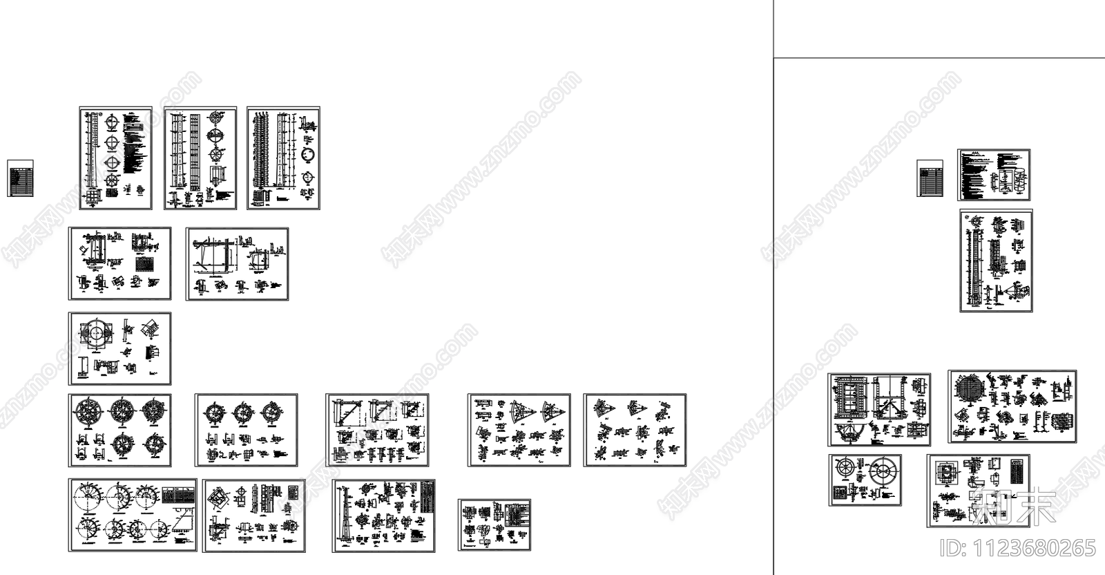 240米套筒式烟囱烟筒结构设计图cad施工图下载【ID:1123680265】